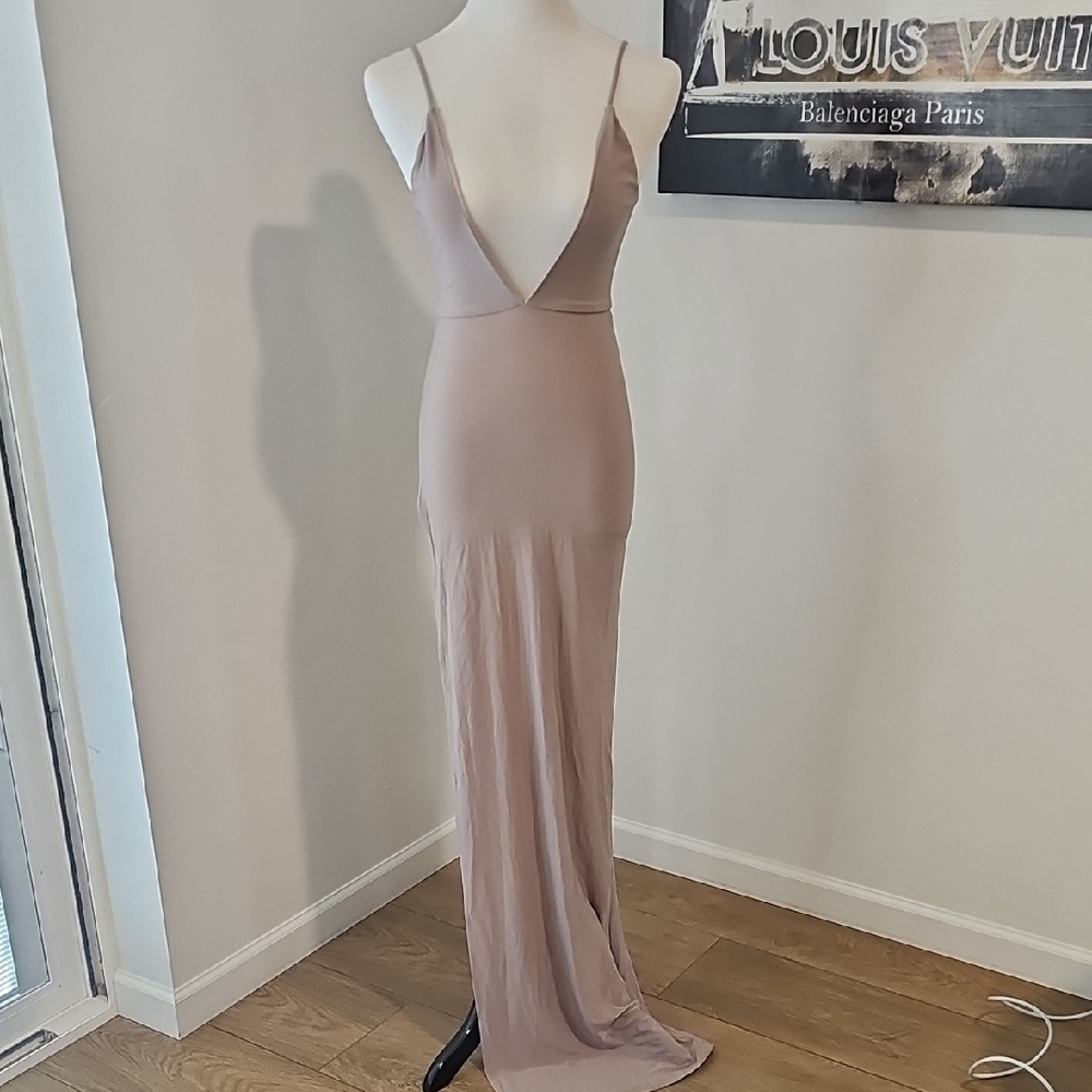 Elegant Nude Maxi Dress
